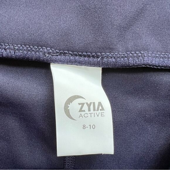 Zyia Navy Strap Deluxe Hi-Rise Leggings Size 8-10 24” Active Athletic Pants - Picture 10 of 12